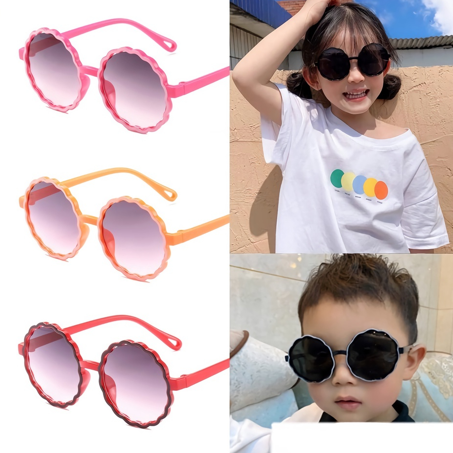 APEN Kacamata Anak 6623 Kaca Mata Hitam Model Bulat Gelombang High Quality Kids Sunglasses Aksesoris