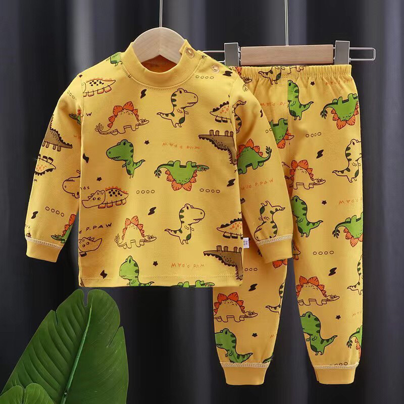 SET Piyama Anak laki laki Bahan Katun Import premium Gambar Dino Friend Lucu Set Baju Tidur Anak Bahan Katun