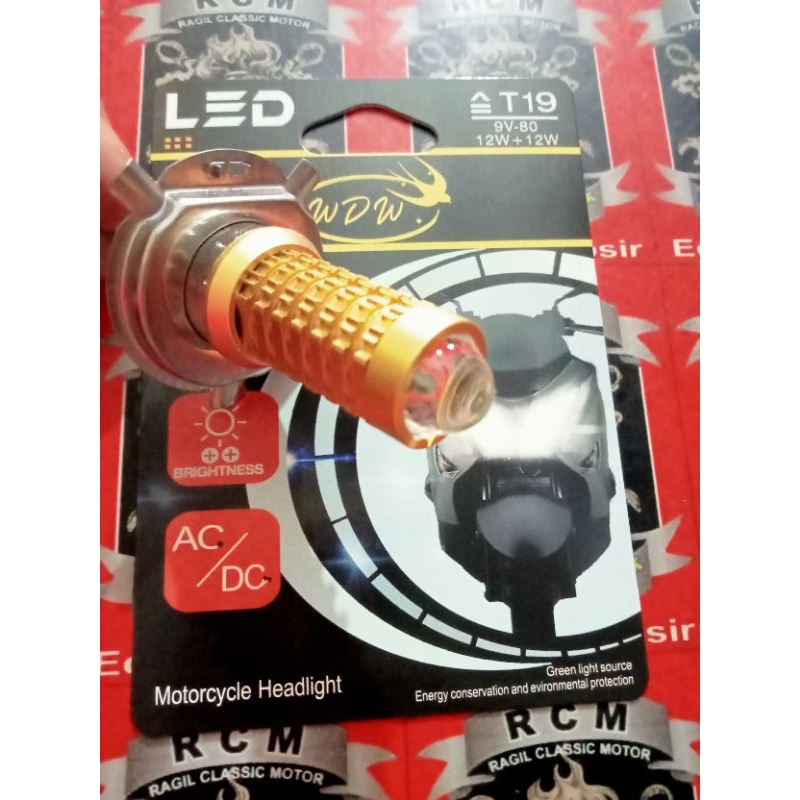 Lampu led lampu motor led motor h4 Vixion Scoopy wdw LED kuning dan putih ac dc HI/LO
