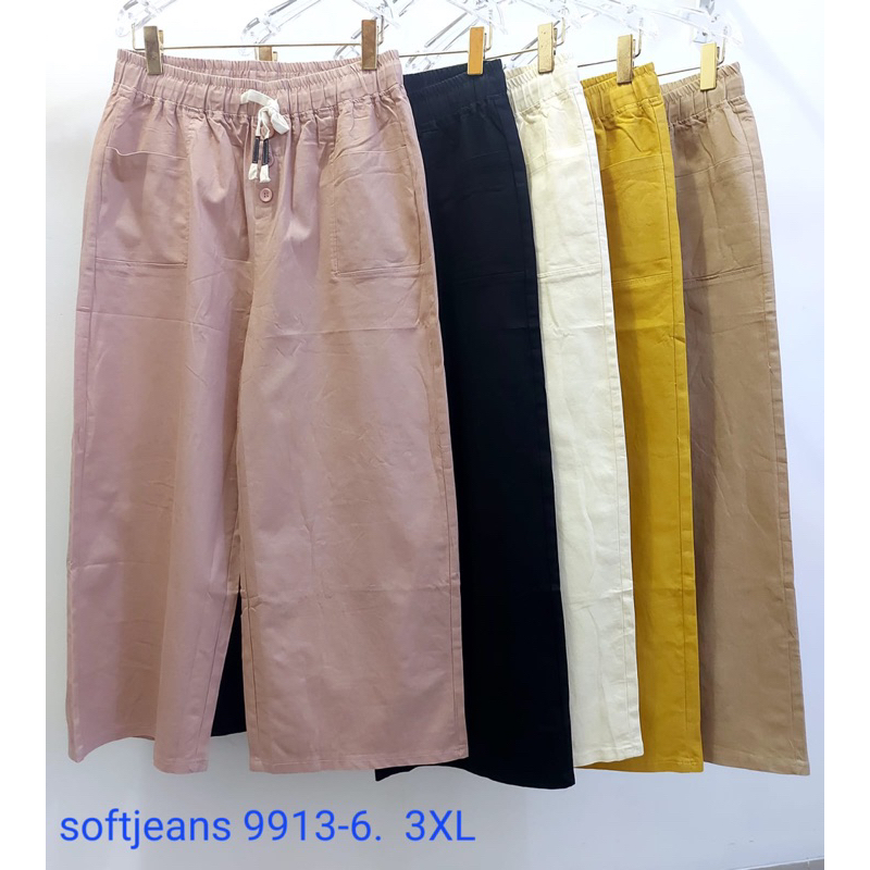 size 2XL-5XL celana kulot katun soft jeans stretch bangkok import