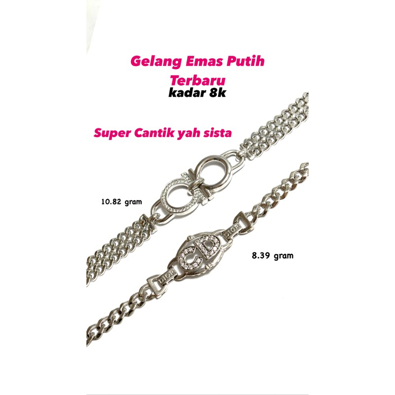 Gelang Emas Putih kadar 8k