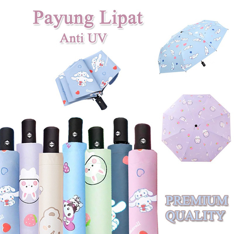 PAYUNG LIPAT OTOMATIS ANTI UV / PAYUNG LIPAT BUKA TUTUP OTOMATIS KARAKTER LUCU JRW0156