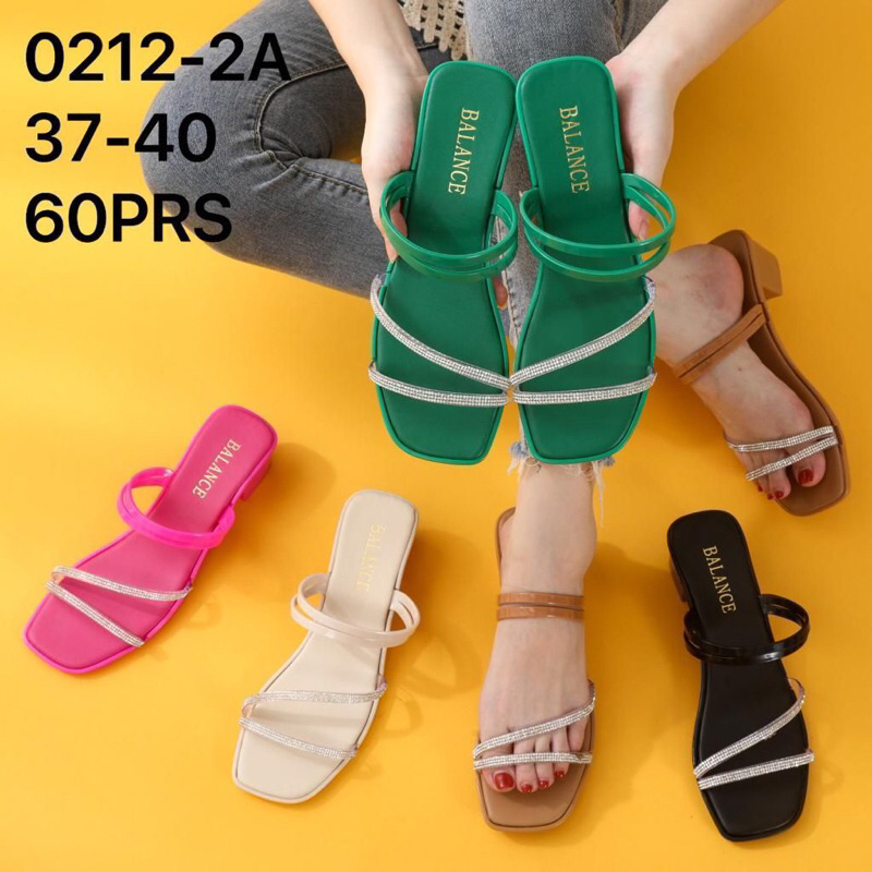 Sandal Jelly Balance 0212 Sandal Slop ZigZag Mutiara Hak Kotak Terbaru.
