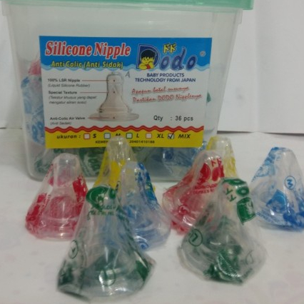 DODO Nipple Gepeng ( Pedodontic ) S,M,L  /  DODO Nipple Silicone S,M,L,XL