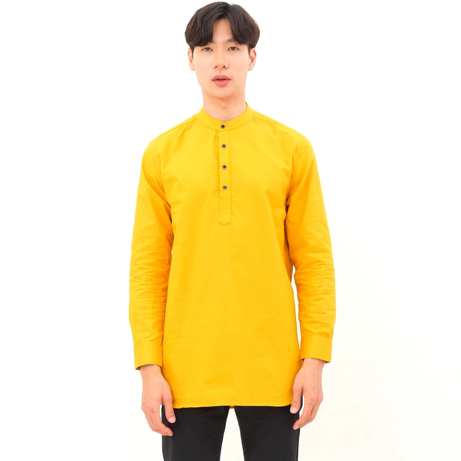 SANVANINA F-02I Long Kurta Sultan Mustard | Kemeja Kurta Sultan Lengan Panjang Kuning