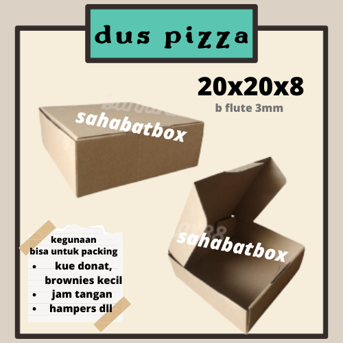 

( Min Order 10 PCS ) DUS PIZZA / DIECUT COKLAT POLOS UKURAN 20X20X8 CM