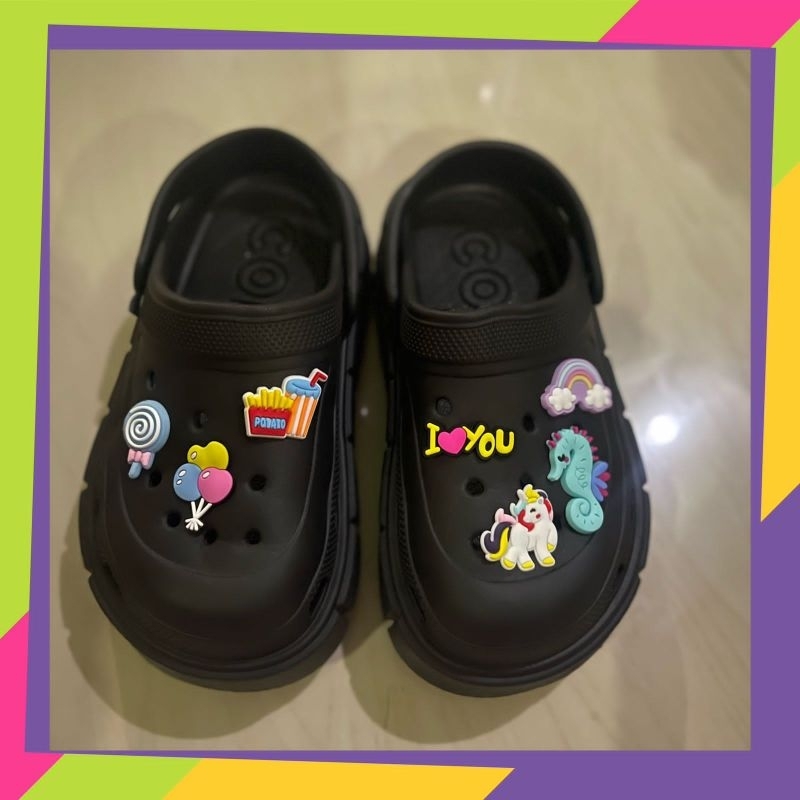 Sandal Crocs Kids Baim Junior Eva jibbits Smile Import High quality RF