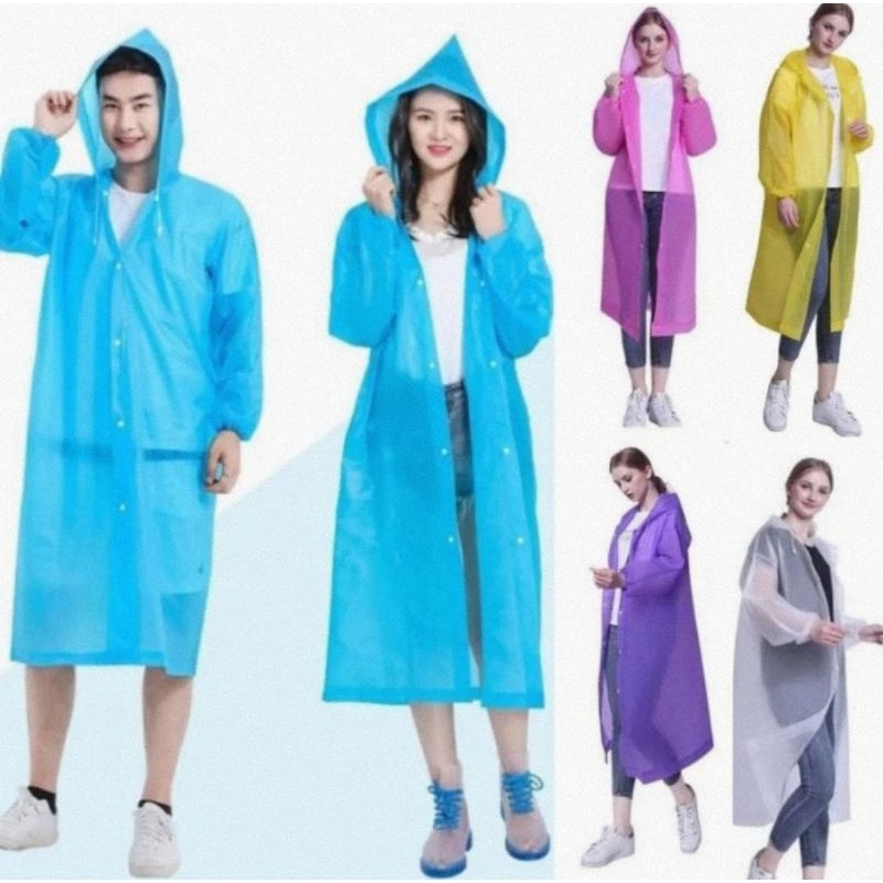 Jas Hujan BAHAN EVA TEBAL Dewasa Model Poncho Waterproof POLOS