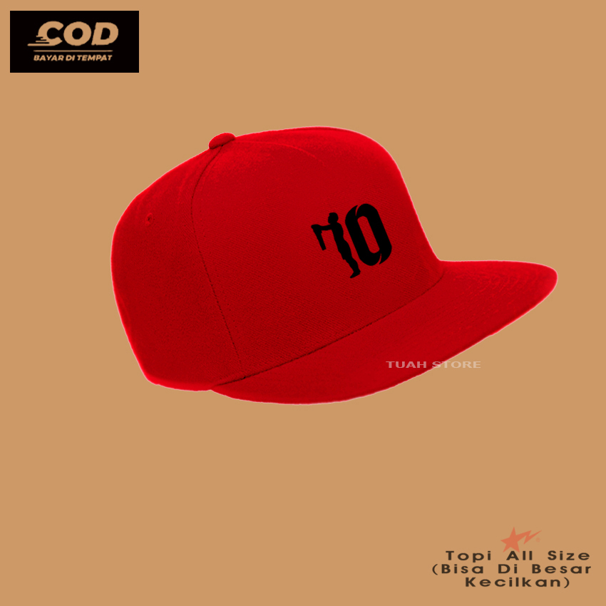 Topi Snapback Distro Logo L10 MESSI BLACK