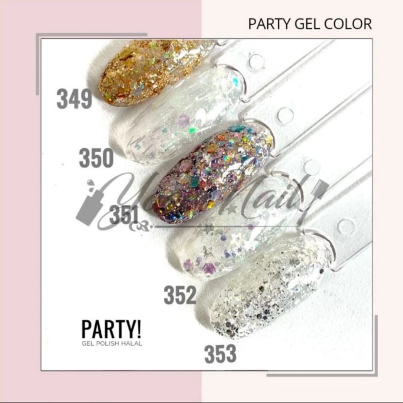 Party kutek gel halal glitter series uv led nail polish 15ml gel