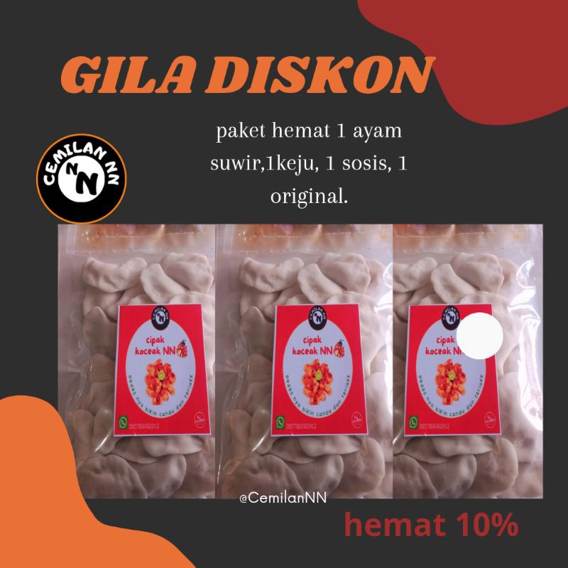 

Cipak koceak NN, paket super hemat, paket 4 rasa.