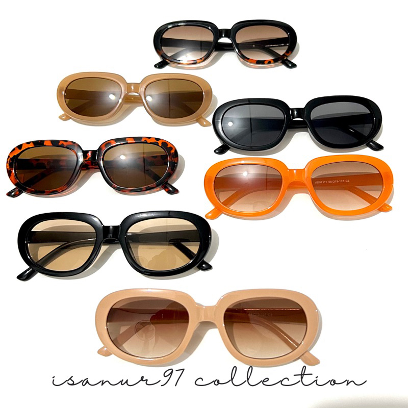 Oval Sunglasses (7 Warna) / Kacamata Bingkai Oval Kecil Gaya Vintage Retro Untuk Pria Dan Wanita