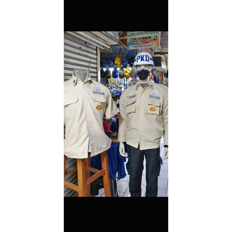Baju seragam security PDL terbaru cream