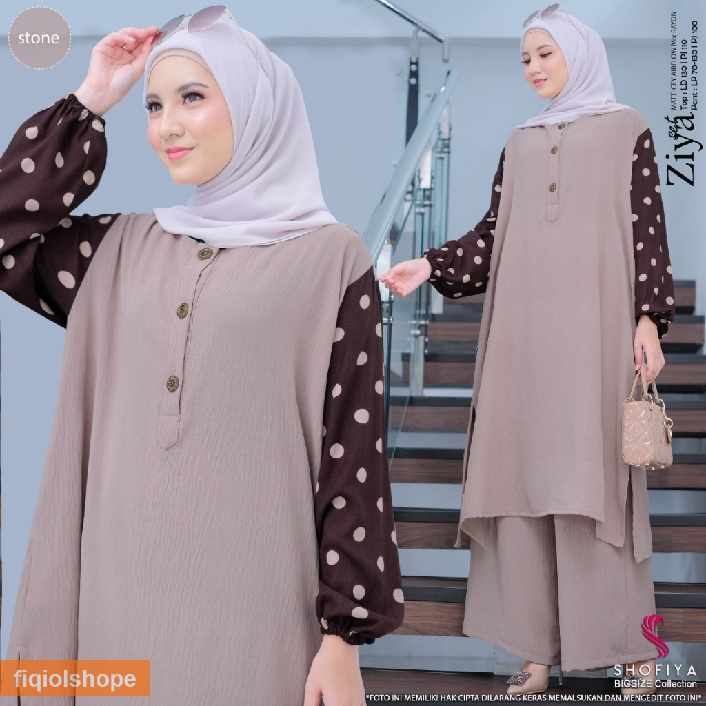 SHOFIYA Baju Setelan Jumbo Ziya Set Wanita LD 130