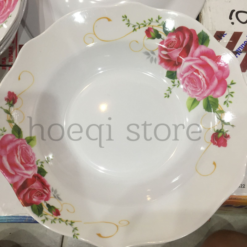 Piring makan melamin 9 inch motif bunga