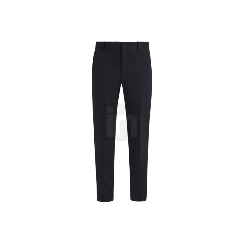 indogroups -Hitam- Celana Bahan Formal Pria Slimfit ( Trousers Kain Dasar Kerja Kantor )