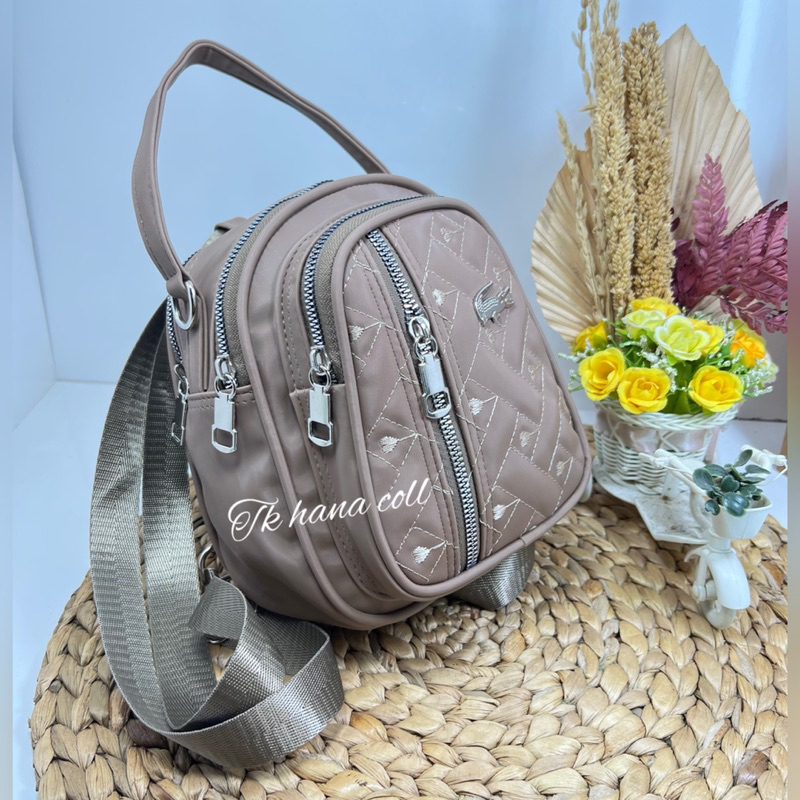 PROMO!!! TAS RANSEL MULTIFUNGSI RES SAMPING KARET BORDIR UK 18x20cm