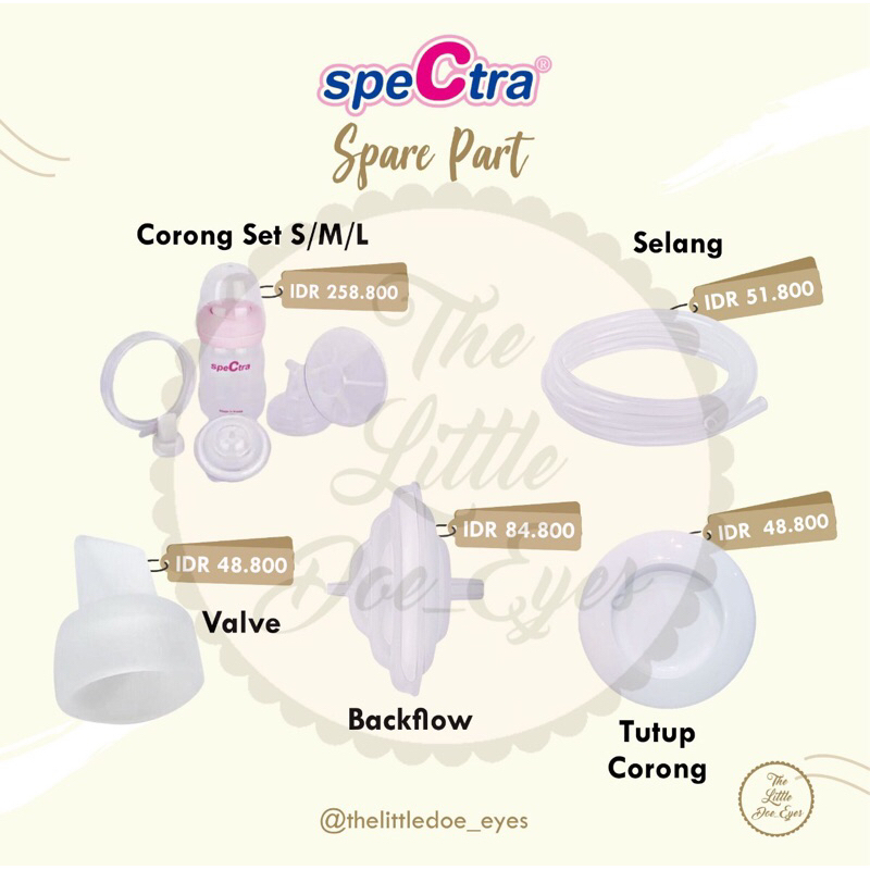 Spectra Spare Part Valve / Selang Tubing / Backflow / Corong / Tutup Corong / Corong Set