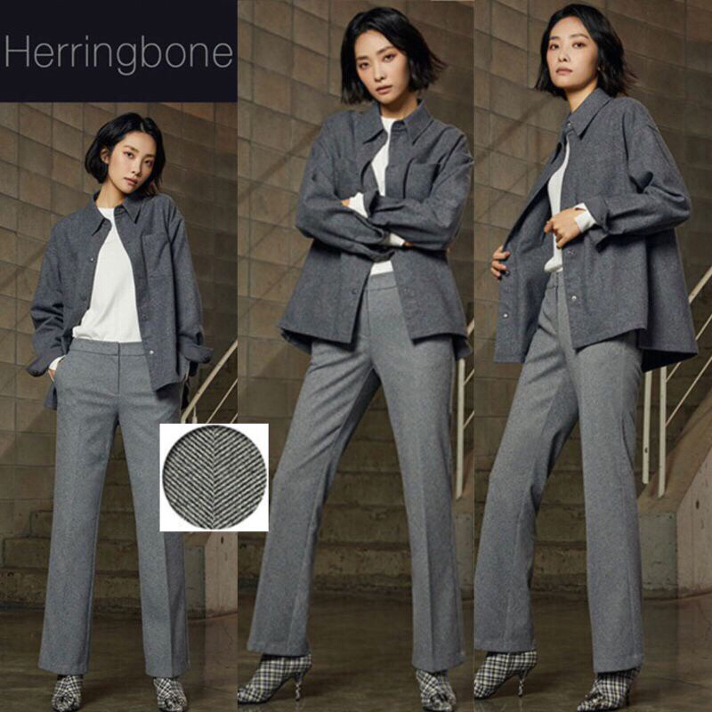 L97 - Herringbone Pants in Grey