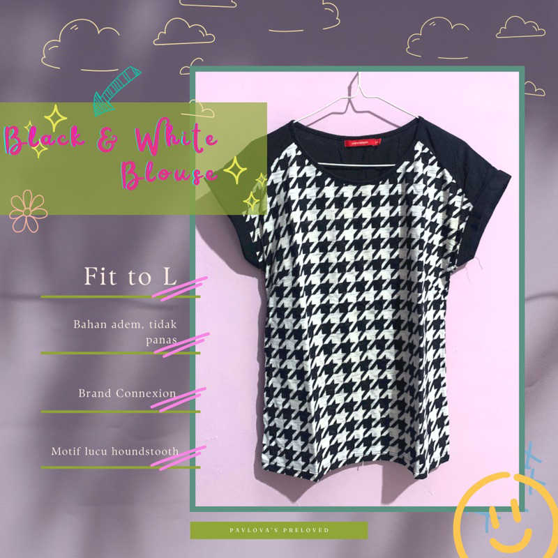 Preloved Houndstooth Top