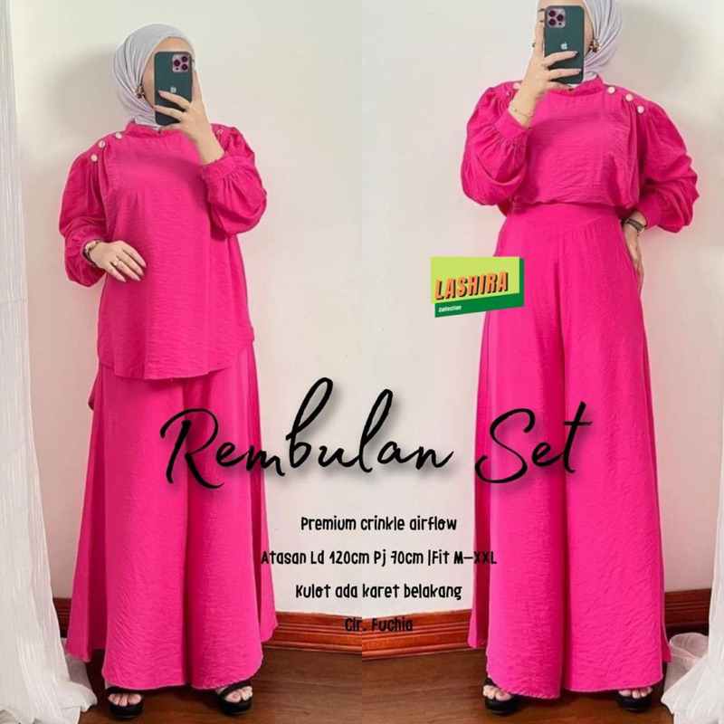 Rembulan set crinkle kulot