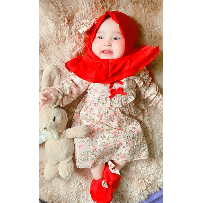 gamis newborn bayi perempuan pakaian muslim 0-12  bulan balita ARABELLA ALIKA FIORA SHANUM ROSY gamis dress