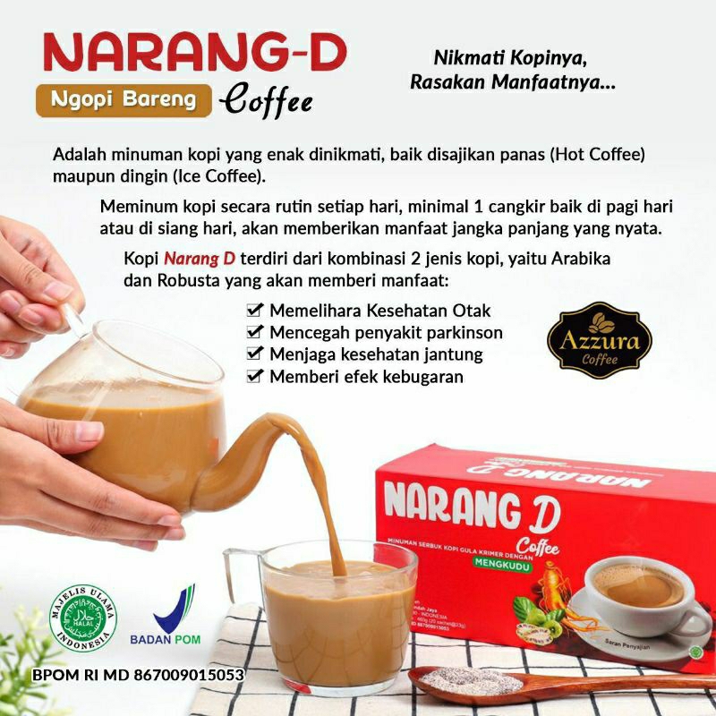 

Kopi Kesehatan Herbal Narang-D | Kopi Herbal Gingseng 1 Box