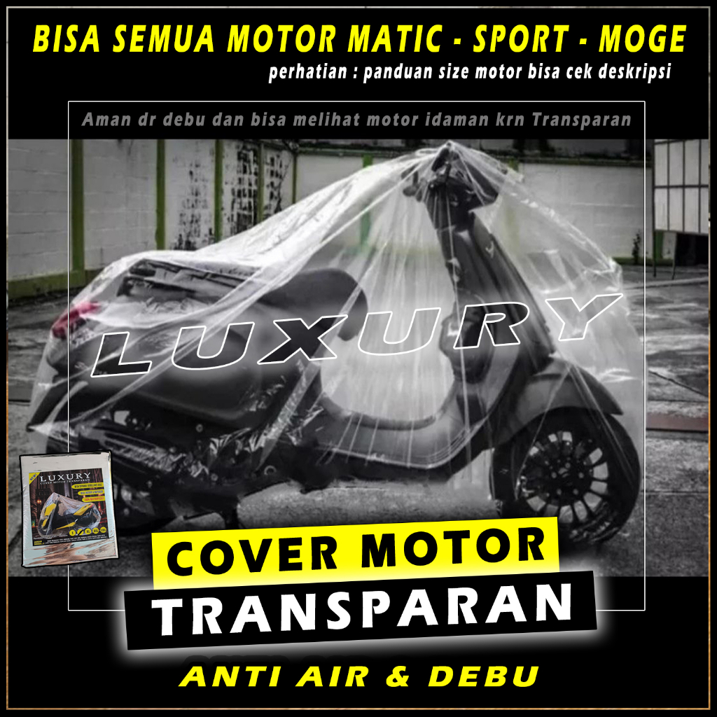 Cover Sarung Motor Plastik Transparan Anti Air b