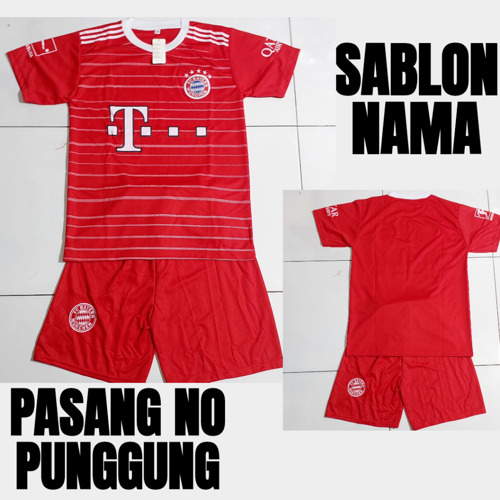 setelan baju bola anak bayern munchen/baju kaos bola bayern munchen size 1-12thn