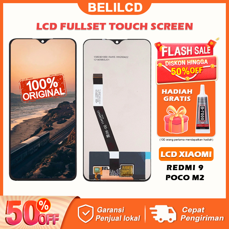 [ORIGINAL] LCD Xiaomi Redmi 9/POCO M2 Fullset Touchscreen Ori Touch Screen Suku Cadang Pengganti Digitizer