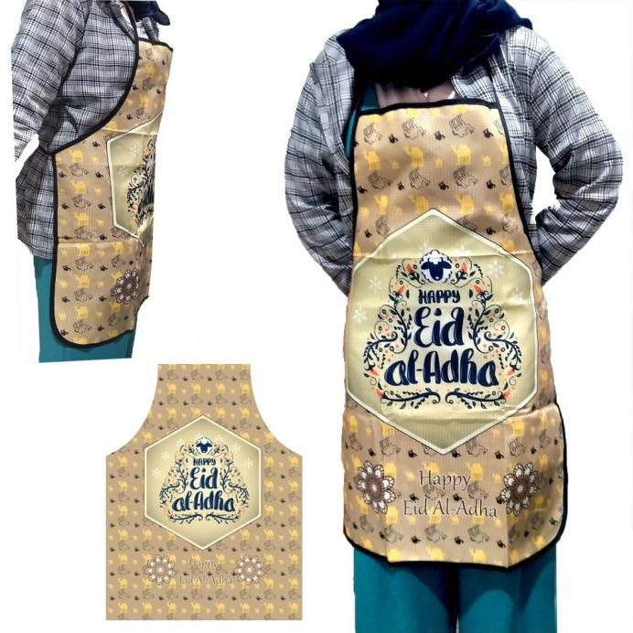 (SerbaSerbi)Alas Pelindung Masak Apron Masak Dapur Bahan Polyester / Celemek Masak Dapur Idul Adha Celemek Restoran Dilengkapi Dengan Tali Kanan Kiri Termurah