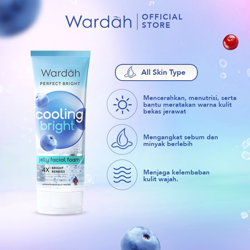 Wardah Perfect Bright Cooling Bright Jelly Facial Foam 4X Bright Berries