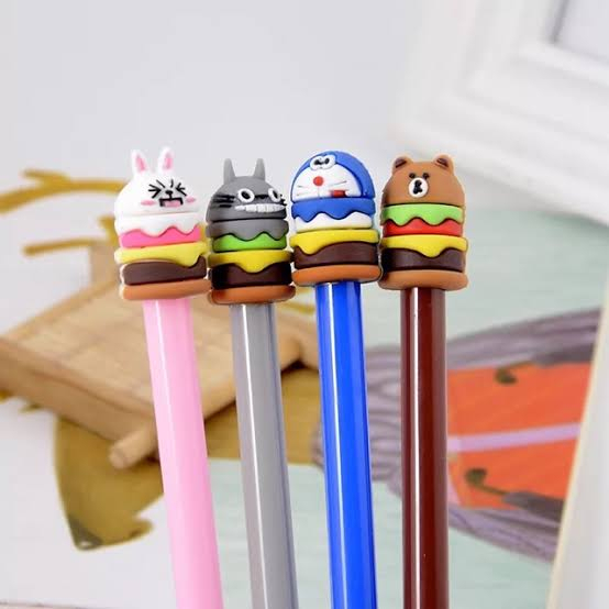 Pena Hamburger Cartoon Pulpen Burger Unik Pen Burger Kartun Line Stationary Alat Tulis 442