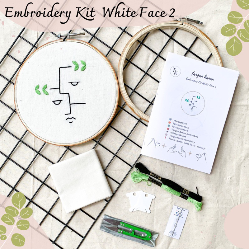 Embroidery Kit White Face - Paket Sulam tangan