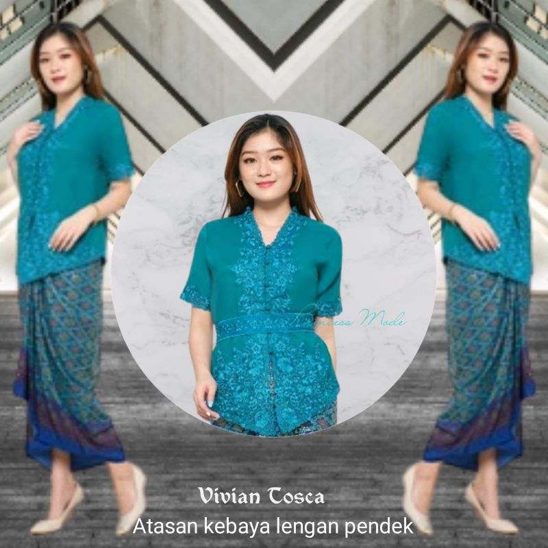 Atasan kebaya encim silky Korea kombinasi brukat