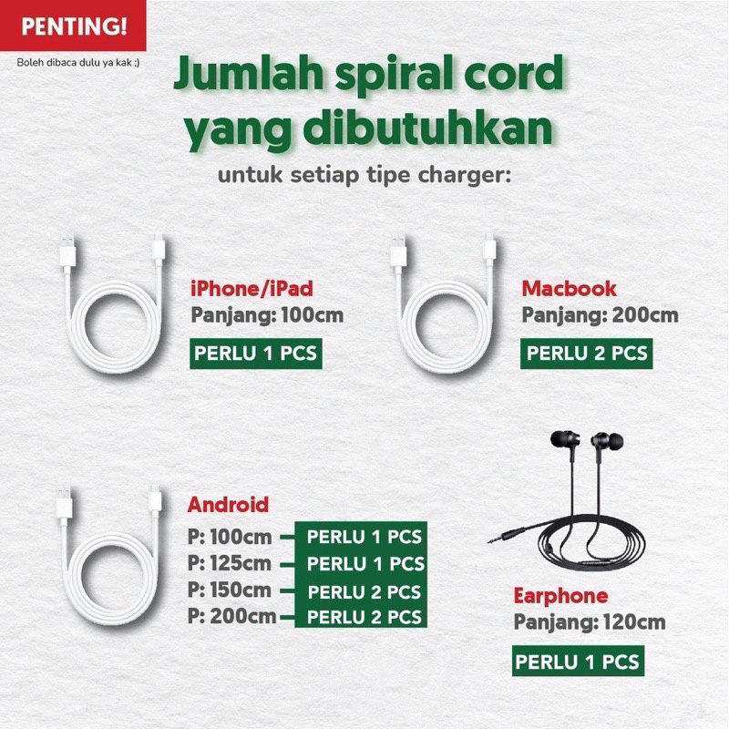 BISA MENYALA DALAM GELAP / Pelilit Kabel Hp Glow in the dark 1.4 Meter / Pelindung Spiral Penggulung Cable Charger