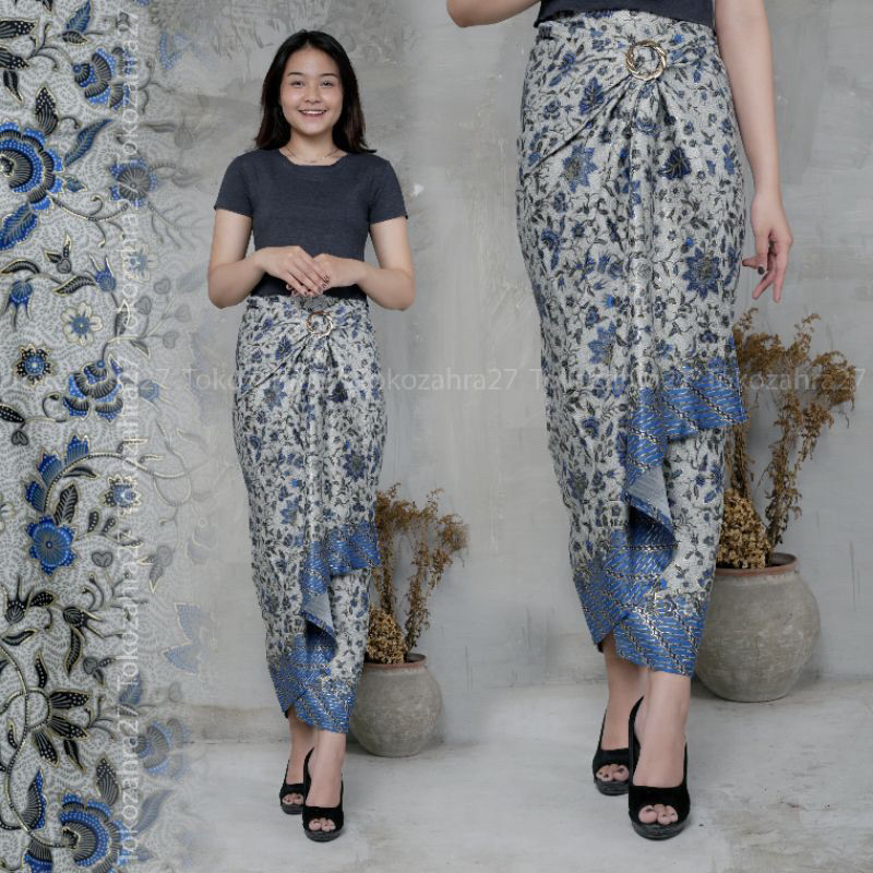 (50 Motif) Rok Lilit Batik Bawahan Kebaya Modern Rok Serut Batik Free Ring Kain Batik Floral Batik Couple Pasangan