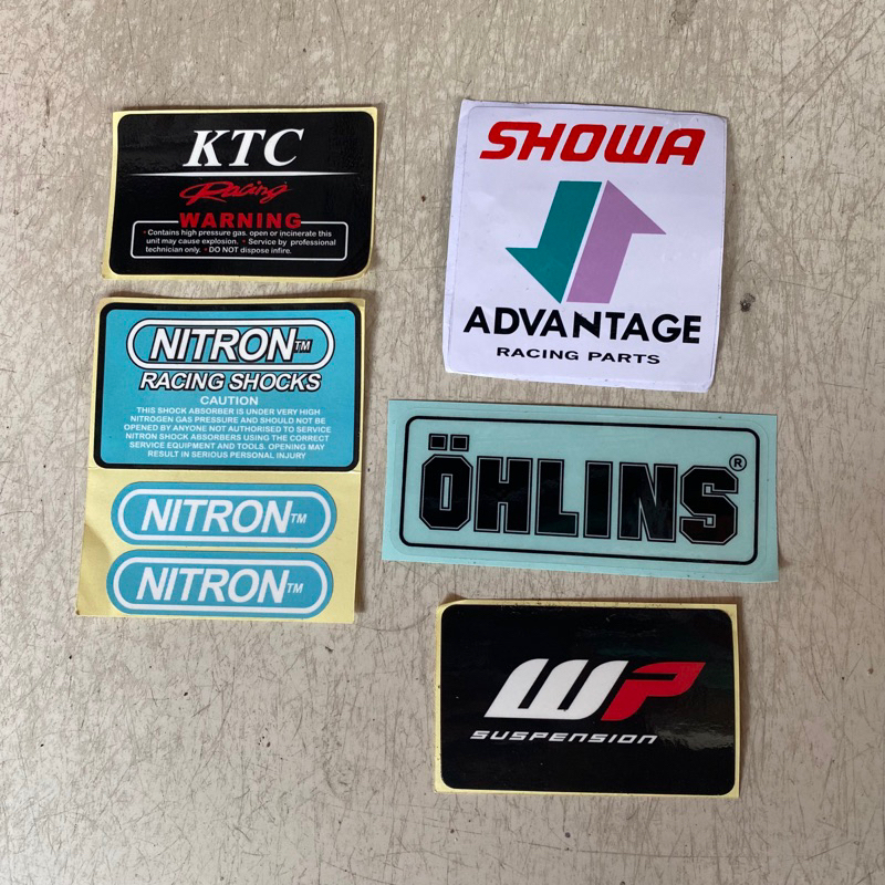 STIKER YSS OHLINS NITRON SHOWA KTC WP / STIKER RACING / STIKER SHOCK NITRON / OHLINS / SHOWA / KTC / WP / YSS