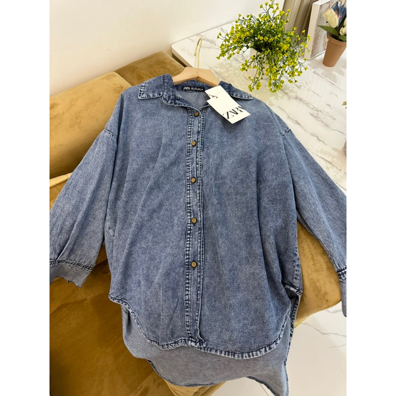 kemeja denim oversize