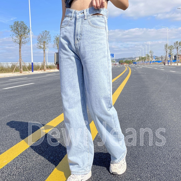 L.A.Outlet J48 Jeans Abu-abu-hijau Celana Panjang HW Kulot Jeans Boyfriend Jeans Korea Jeans Celana Jeans Impor jeans highwaist celana korean style celana jeans wanita jeans korea celana jeans kulot