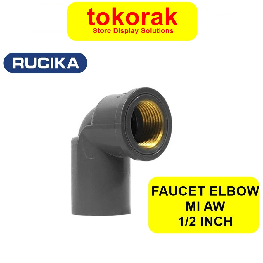 RUCIKA KNIE FAUCHET ELBOW MI 1/2&quot; KNEE DRAT DALAM 1/2 INCH KUNINGAN