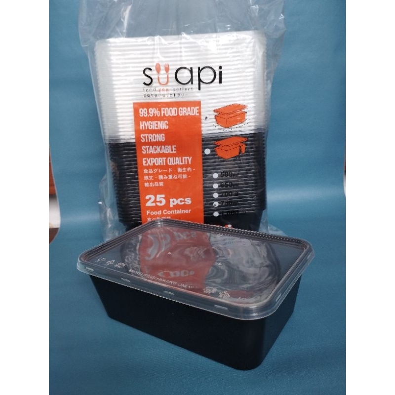 Thinwall 750ml hitam Suapi @ 25 pcs