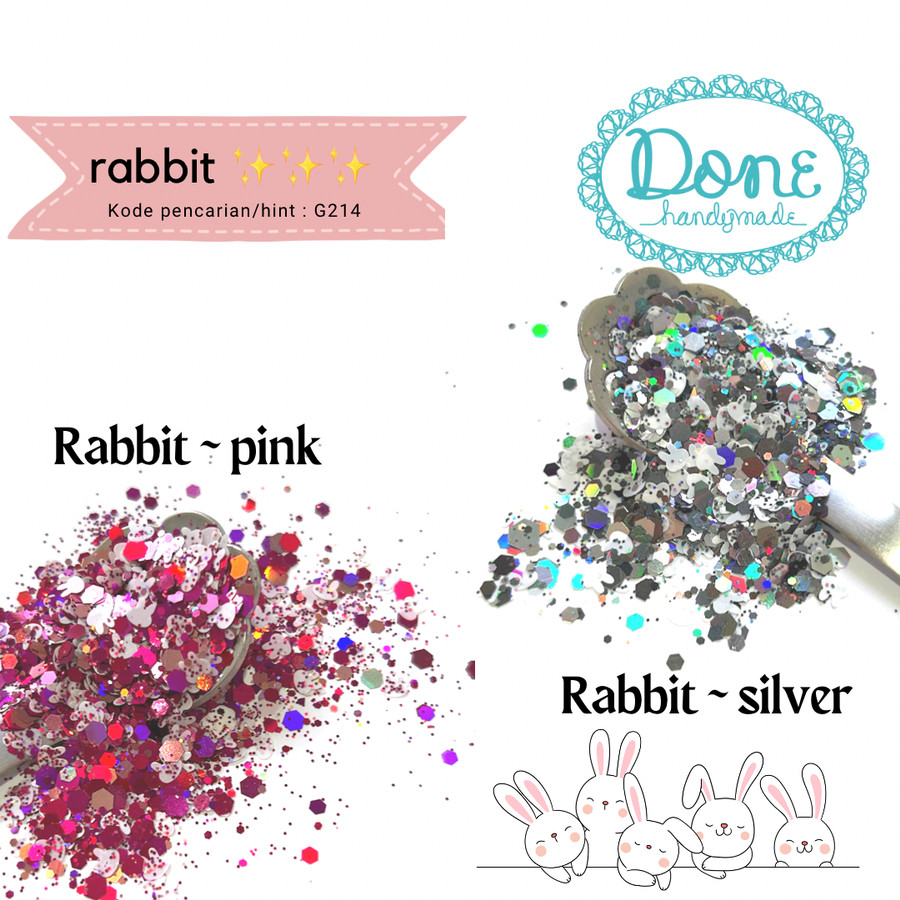 done handymade glitter rabbit glitter bunny glitter sprinkle g214