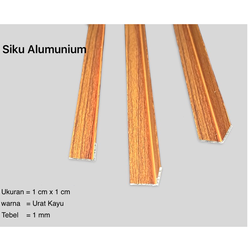 Lis siku alumunium urat kayu 9 mm