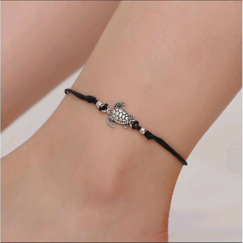 (READY) FREE GIFT Gelang kura-kura tali rami antik Buatan tangan anyaman perak Gelang Grosir gelang 