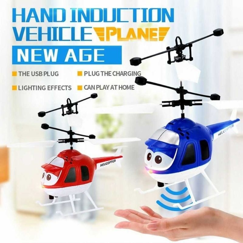 Mainan Helikopter Anak - Anak dengan Kontrol Sensor - HFD813A Biru