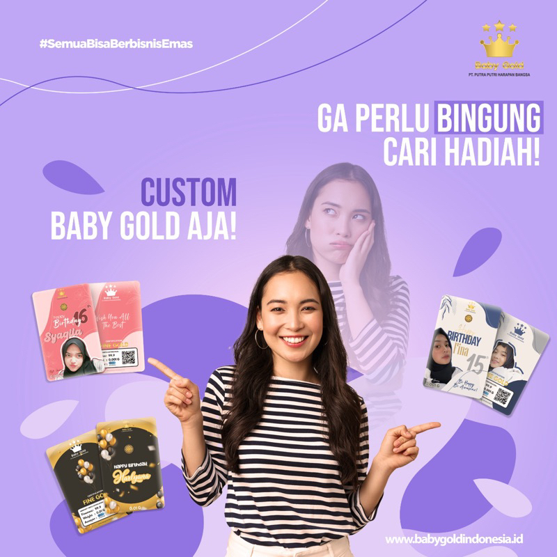 costum logam mulia babygold minigold disain suka-suka