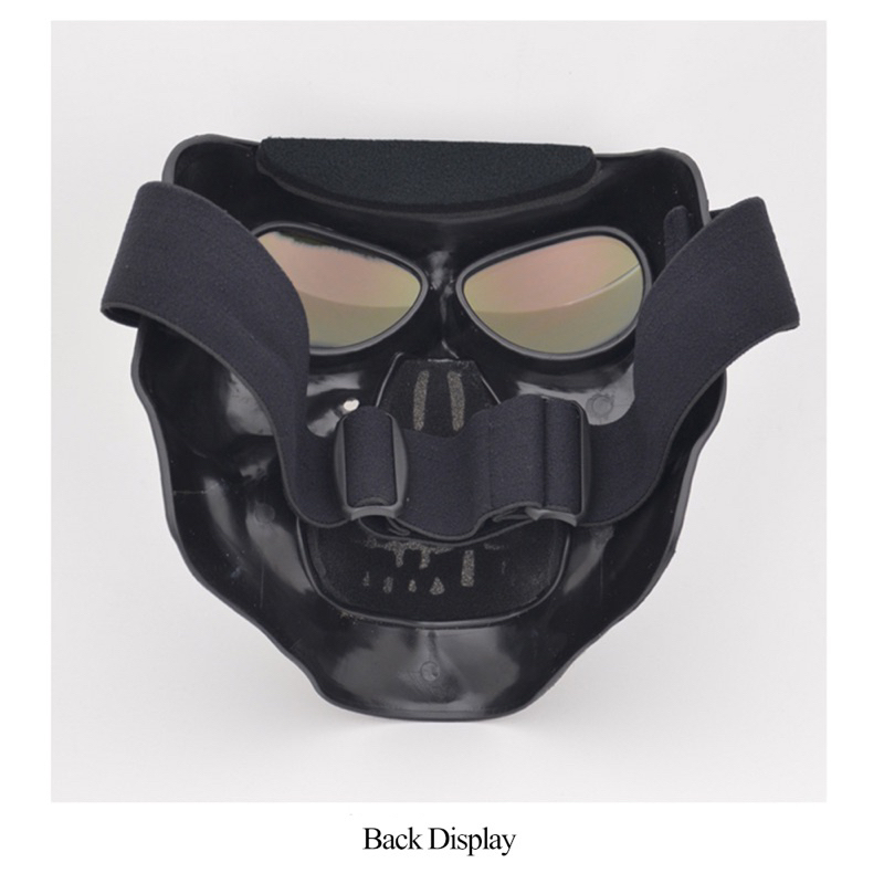 HEONYIRRY Masker Motor Topeng Airsoft Gun Full Face Model Tengkorak Skull Ghost Raider - MT009 - Black