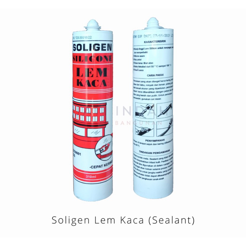 Lem kaca silicone sealant Soligen bening hitam putih