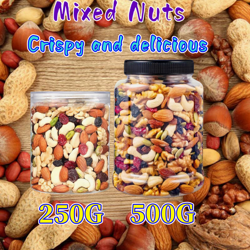 

500g Roasted Mixed Nuts And Fruits Dried Ingredients Healthy Instant Food Casual Snacks Canned Trail Cashew Almonds Walnuts,Pumpkin seeds,Red Raisins,Blackcurrant Raisins,Green Raisins,Dried Banana Granola Daily Nuts